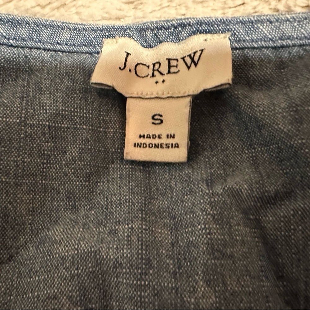 J. Crew Blue Indigo V Neck Blouse - Picture 5 of 7